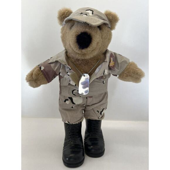 Army Fatigues Bear Dog Tag by It's All Greek To Me ASI 62960 Stuffed Animal Toy - Picture 3 of 7